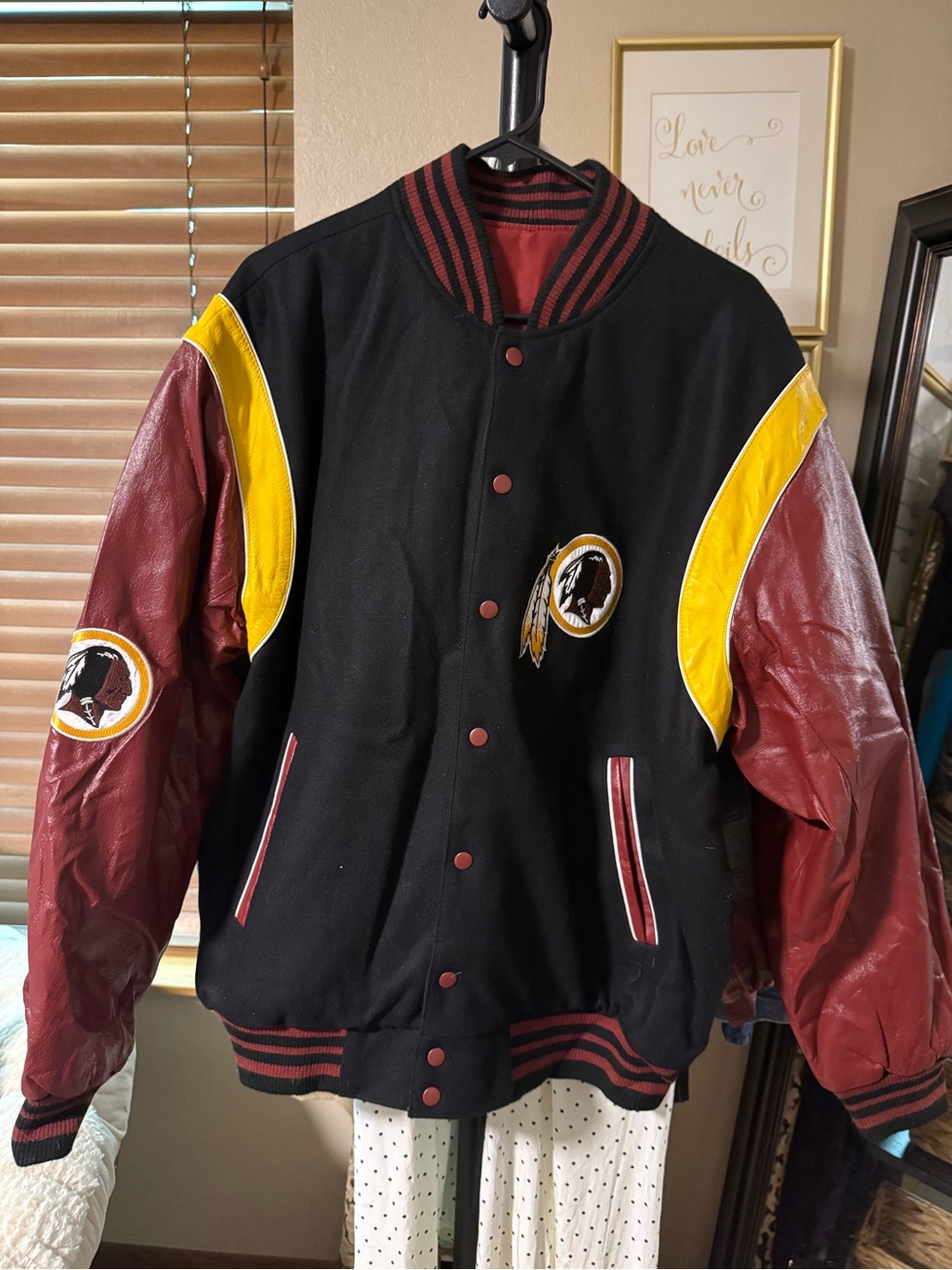 Vintage Reversible Red Skins NFL Bomber